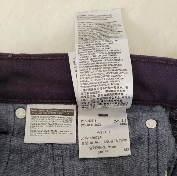 LEVI'S purple jeans white label 511 - Picture 9 of 12